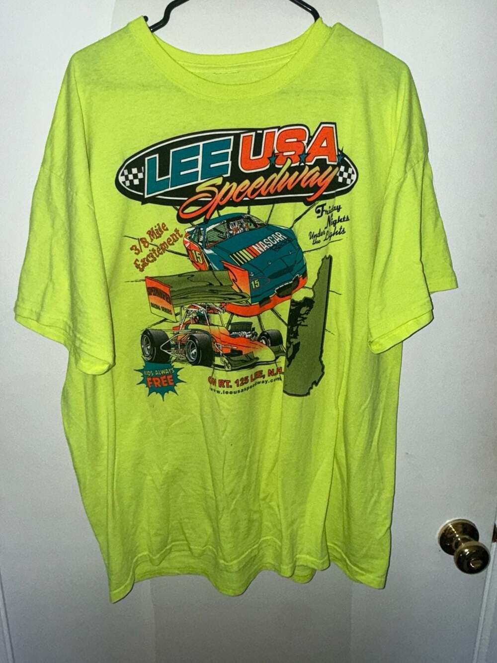 Lee USA Speedway Graphic Neon Green Racing T-Shirt
